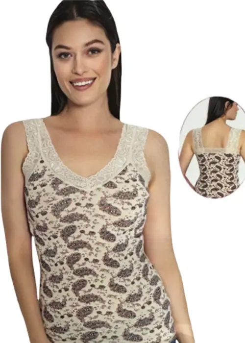 Майка бельевая женская с кружевом под пиджак р-р M-4XL