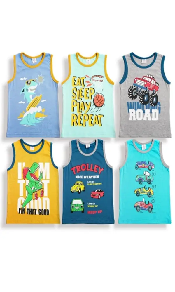 Майка детская хлопковая с принтом на мальчика (3-7 лет)