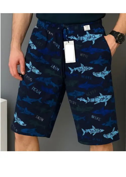 Мужские шорты домашние с принтом (р-р 48-56)