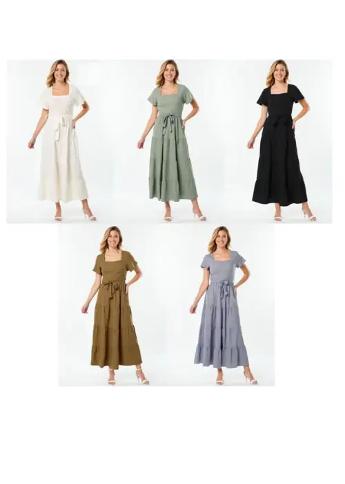 Платье с поясом летнее женское (р-р 46-52)