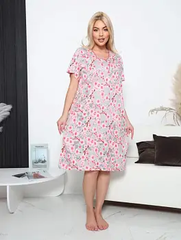 Сорочка женская ночная с коротким рукавом (р-р 48-56)