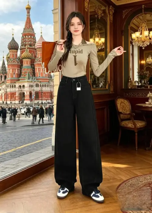Джинсы багги женские широкие (р-р 25-30)