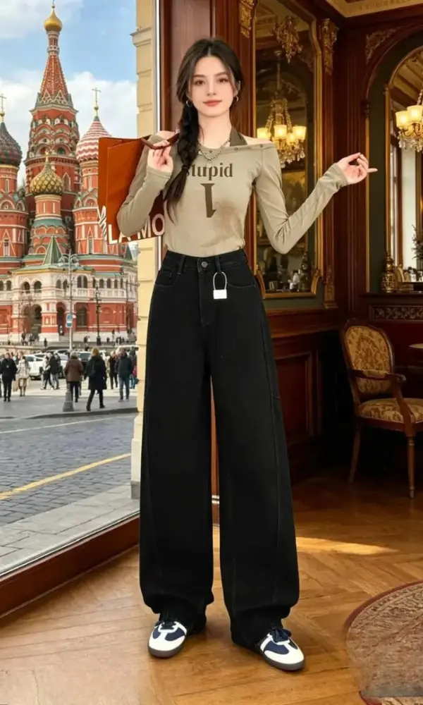 Джинсы багги женские широкие (р-р 25-30)