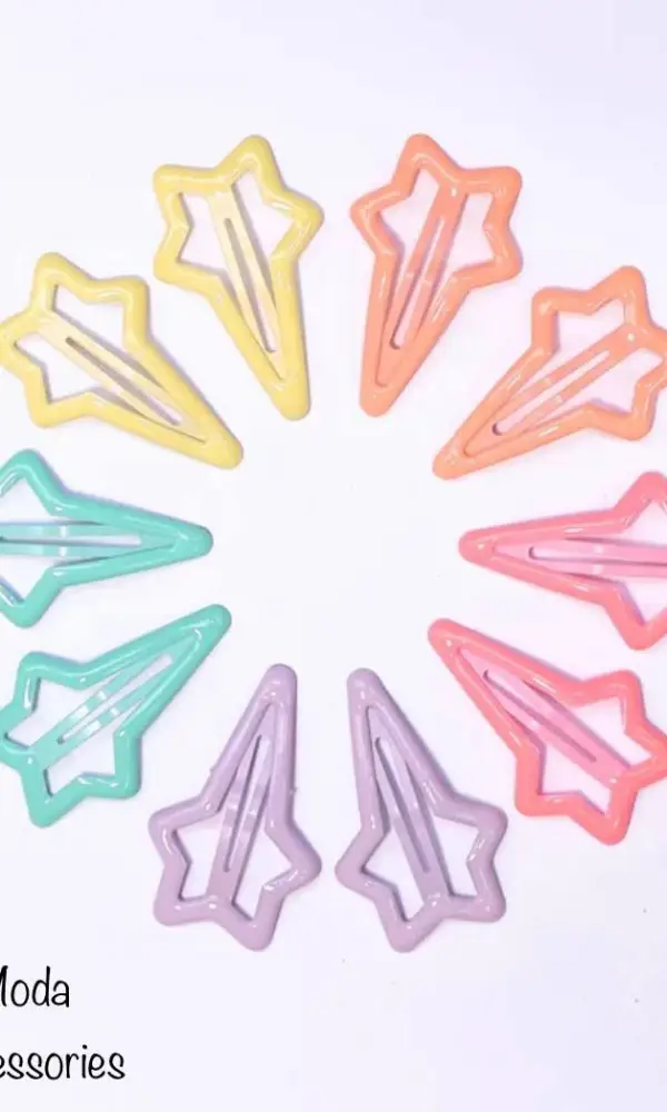 Заколка для волос , звездочка, разноцветная