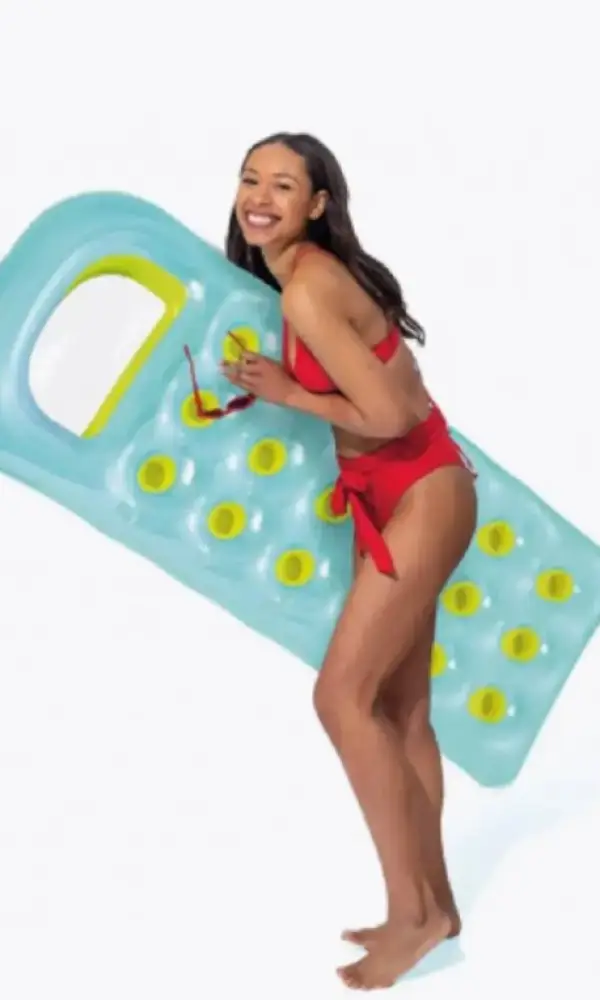 Надувной матрас для плавания 188х71 см с подголовником 