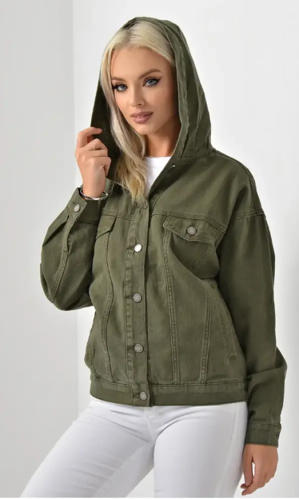 Куртка джинсовая женская с капюшоном (р-р S-3XL)