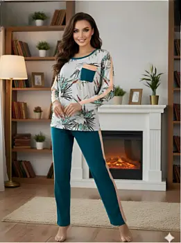 Пижама женская кофта-брюки р-р 48-60