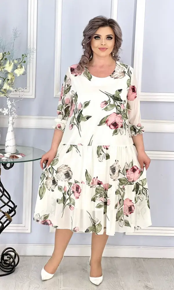 Платья шифон ,больших размеров ( р-р 54-60)