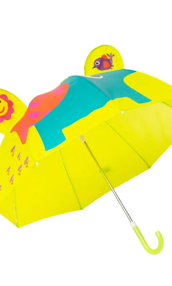 Зонт-трость  детский с ушками, полуавтомат ( 8 спиц)