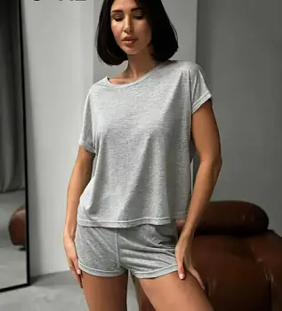 Пижама женская футболка-шорты (р-р S-XL)