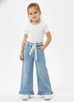 Джинсы с рюшами для девочки (р-р 90-140)