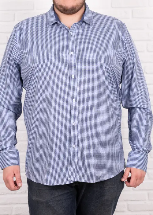 Рубашка мужская "Принт", большие размеры, с длинным рукавом (р-р 52-62)