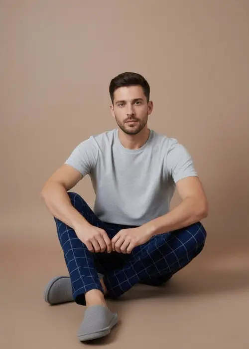 Брюки домашние в клетку мужские р-р 48-56