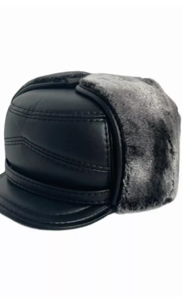 Мужская зимняя кепка-ушанка с козырьком р-р 54-58