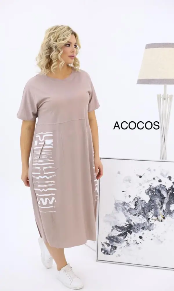 Женское летнее платье-туника ( р-р 58-64)