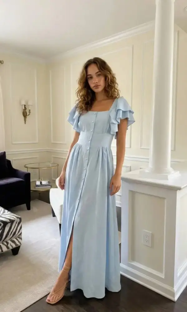 Платье-сарафан на пуговицах, женское (р-р 42-44)