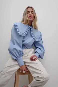 Рубашка с объёмным воротником женская (р-р 42-44)