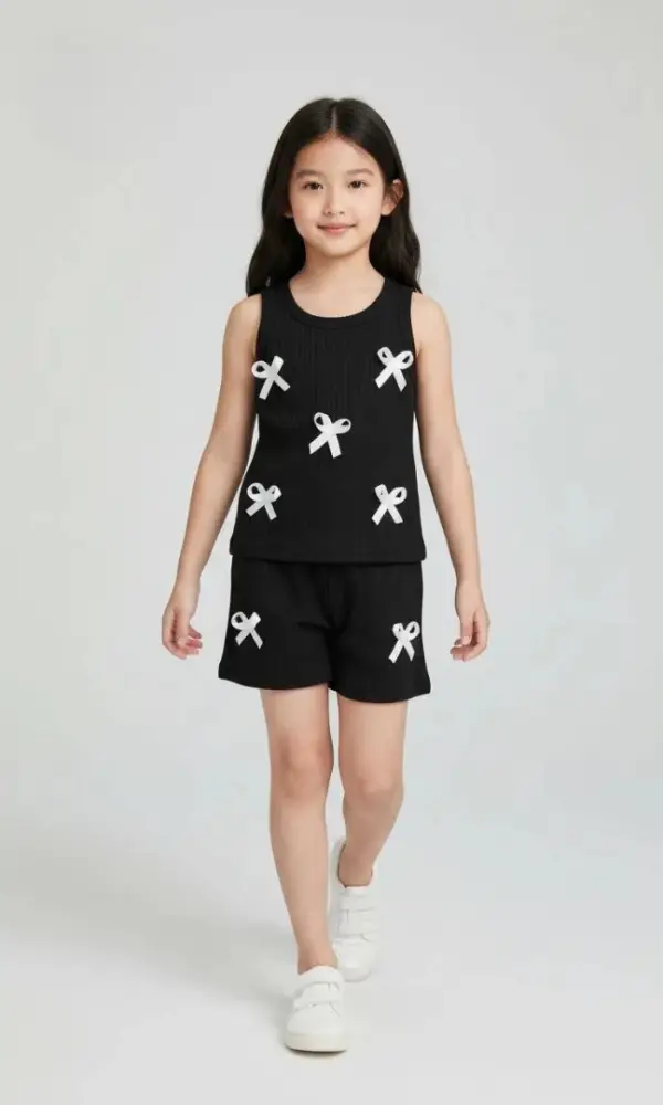 Костюм майка-шорты с бантиками для девочки (р-р 28-36)