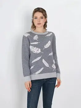 Свитер женский с перьями р-р 54-56