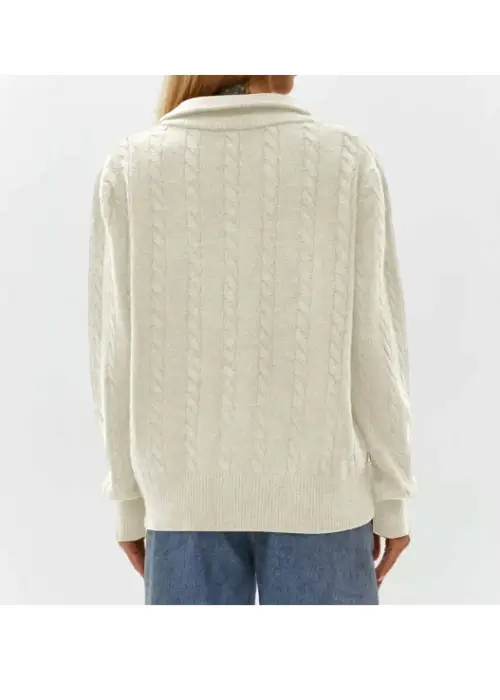 Свитер оверсайз вязаный с горлом на молнии (размер единый)