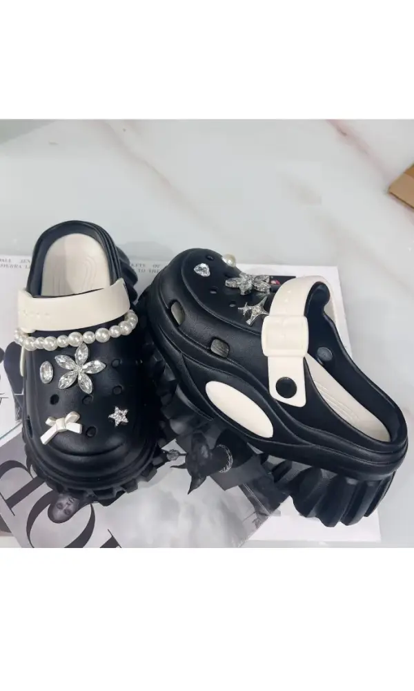 Резиновые сабо женские на платформе (р-р 36-41)