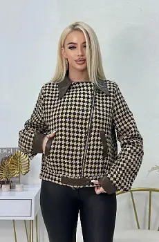 Женская куртка косуха тканевая (р-р 42-50)