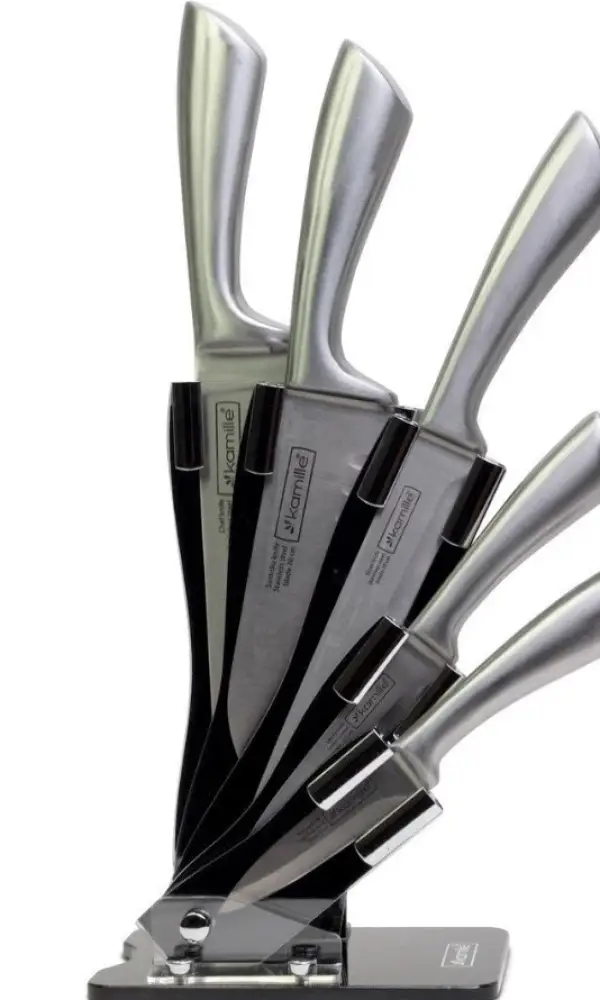 Набор ножей 6 предметов из нержавеющей стали с акриловой подставкой