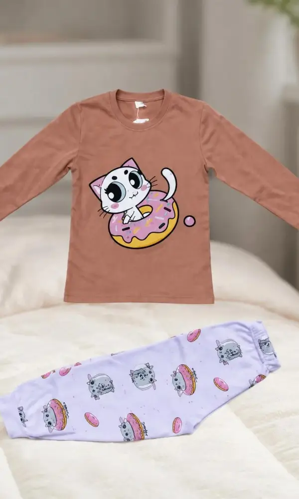 Пижама с начесом для девочки (5-8 лет)