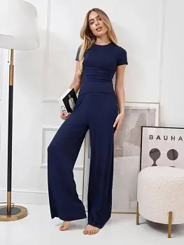 Пижама женская: футболка+брюки палаццо (р-р S-XL)