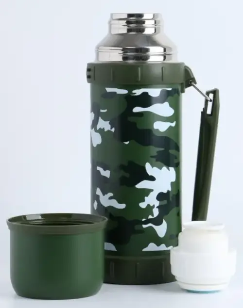Термос 1.2 л  Камуфляж", с кружкой