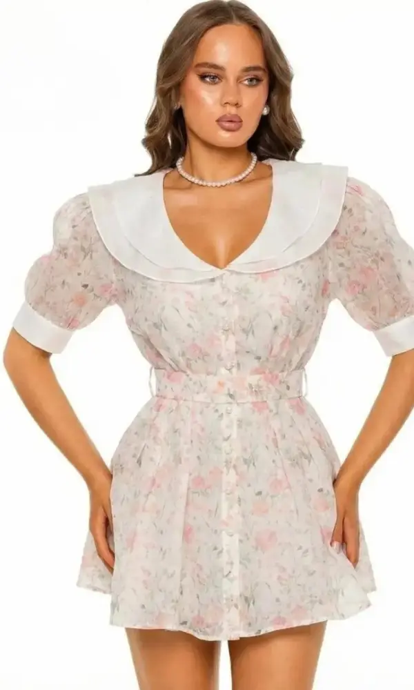 Платье с цветочным принтом мини женское (р-р 42-44)