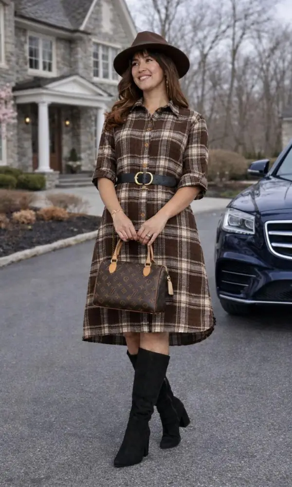 Платье- рубашка в клетку женское р-р 54-60