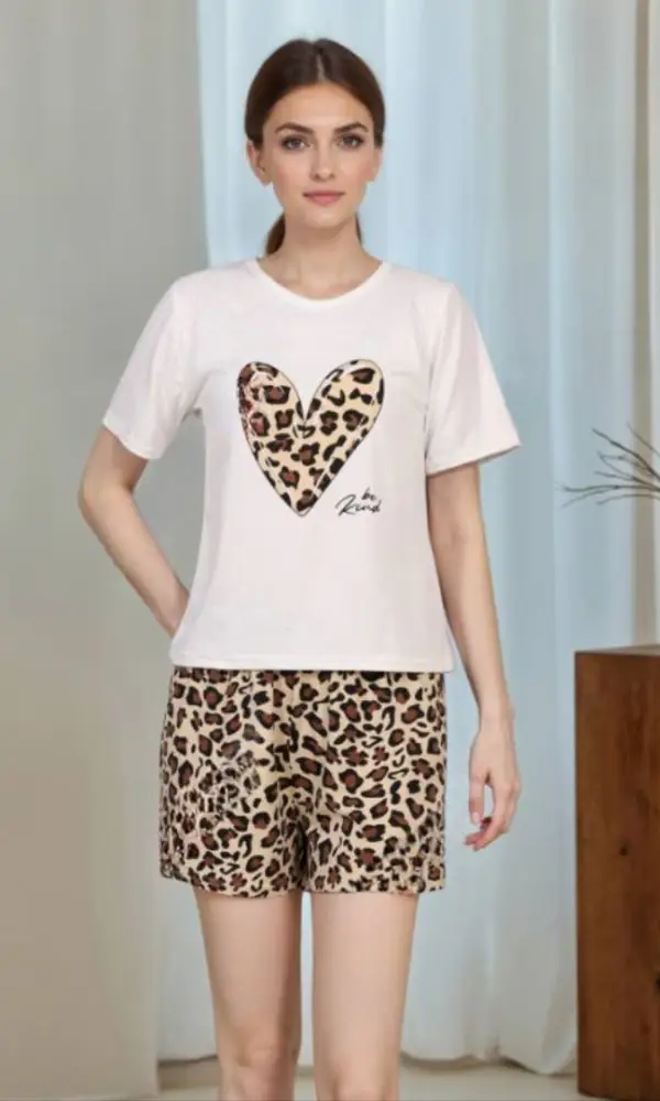 Женская пижама домашняя с шортами хлопок (S, M, L, XL)