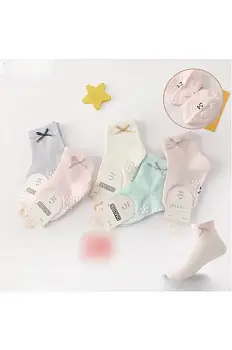 Носки для девочки со стопперами с бантиком (р-р 0-18 мес)