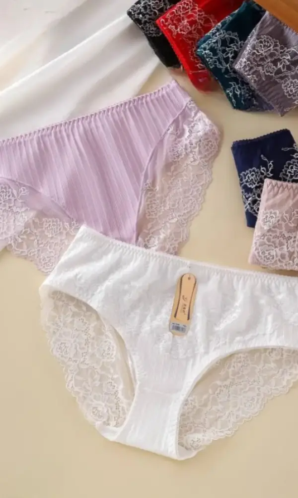 Трусы кружевные в рубчик женские (р-р 5-7XL)