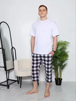 Бриджи мужские клетчатые домашние (р-р 48-56)