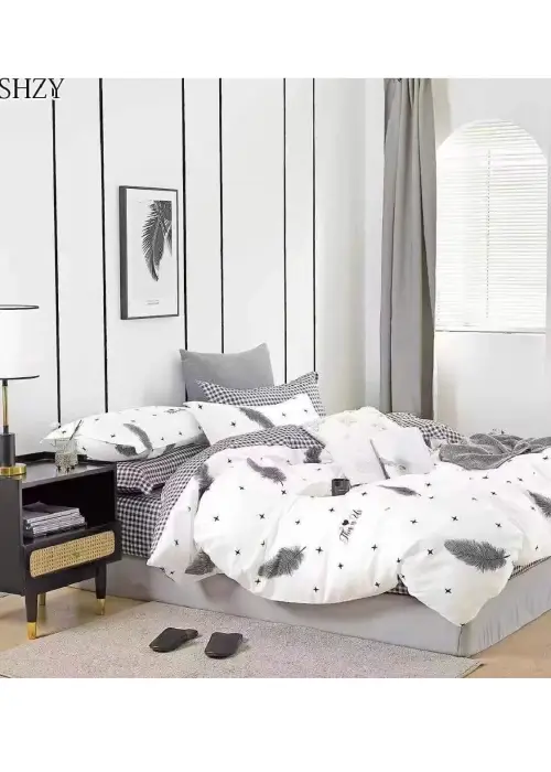 Комплект постельного белья с принтом, поплин (Семейный)