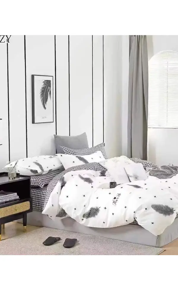 Комплект постельного белья с принтом, поплин (Семейный)