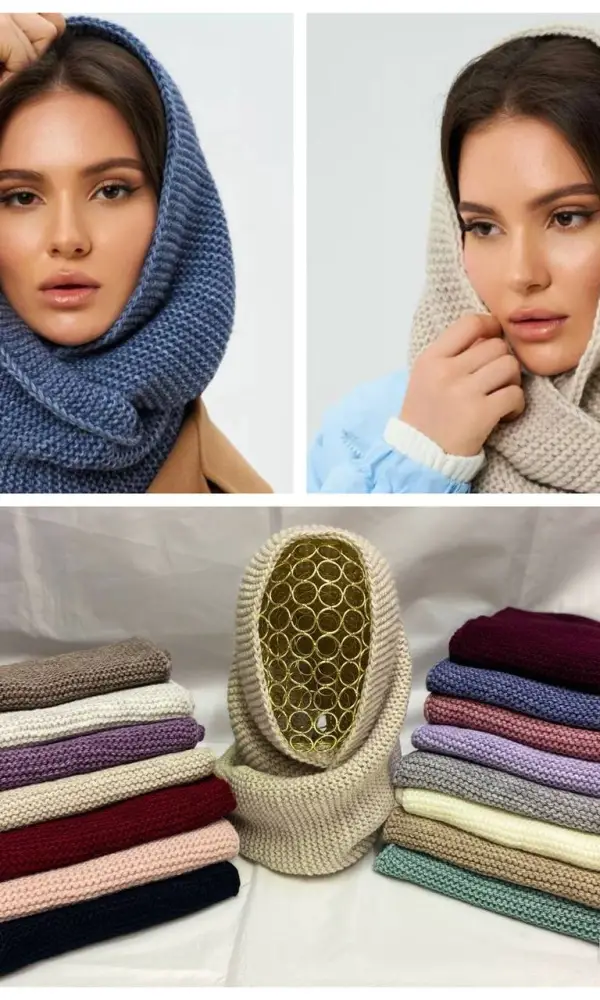 Капор женский вязаный