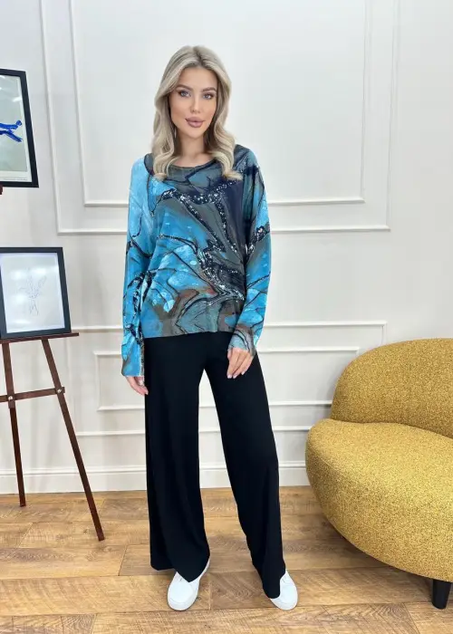 Джемпер трикотажный принтованный женский (р-р L-XL-XXL)