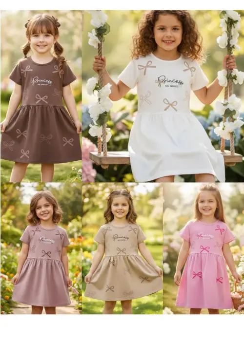 Платье трикотажное для девочки короткий рукав (р-р 3-6 лет)