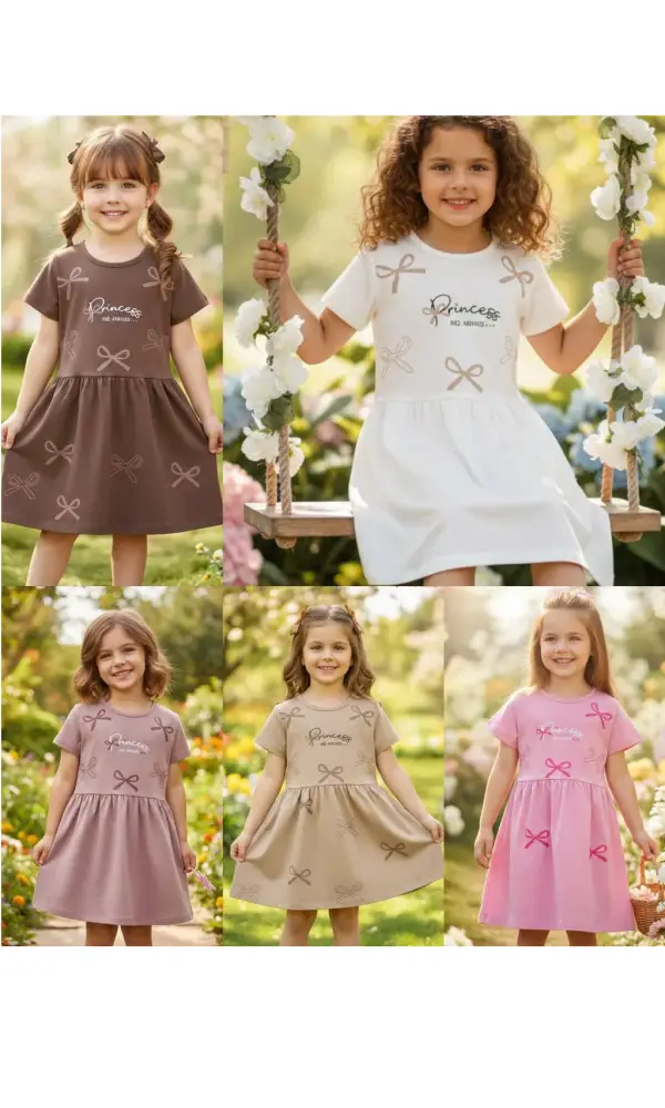 Платье трикотажное для девочки короткий рукав (р-р 3-6 лет)