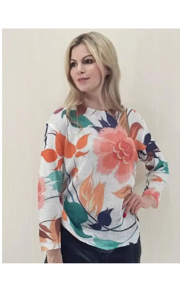 Блузка нарядная женская трикотажная принтованная р-р L-XL-XXL