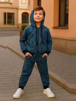Костюм двойка для мальчика: худи с капюшоном+брюки (р-р 3-7 лет)