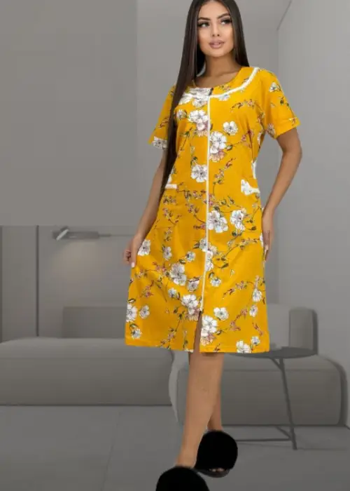 Женский домашний халат для дома на молнии р-р 50-60