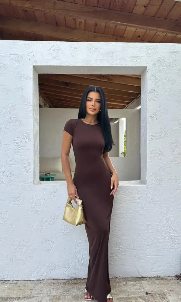 Женское платье в длине макси , рубчик ( р-р 42-44)