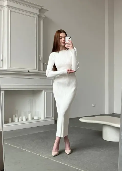 Платье в рубчик миди р-р 42-48