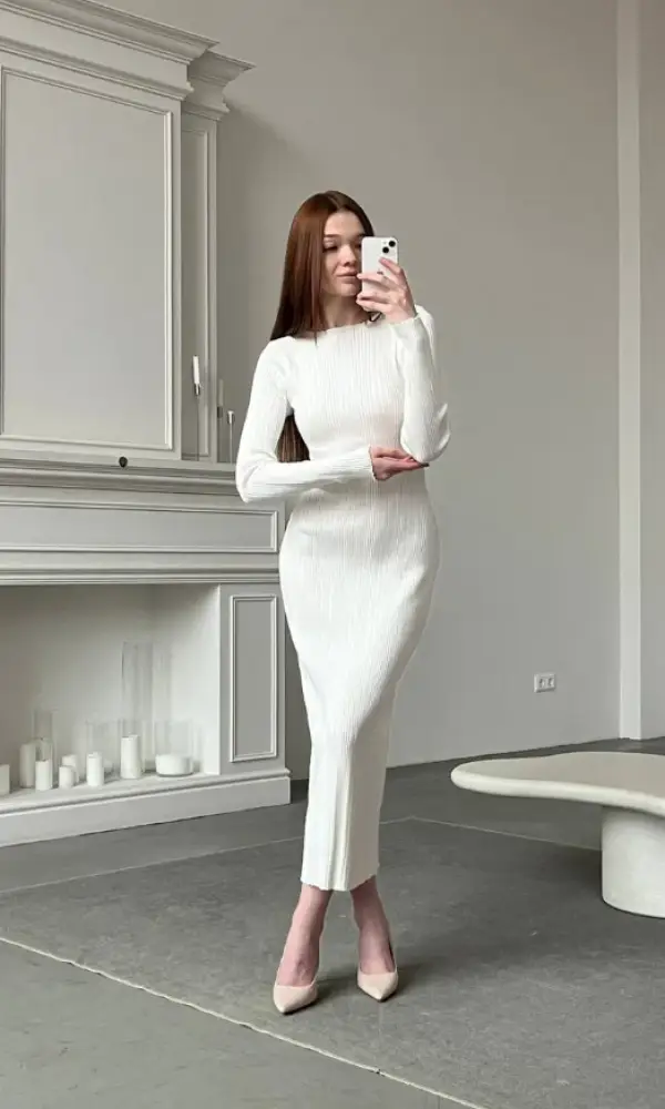 Платье в рубчик миди р-р 42-48