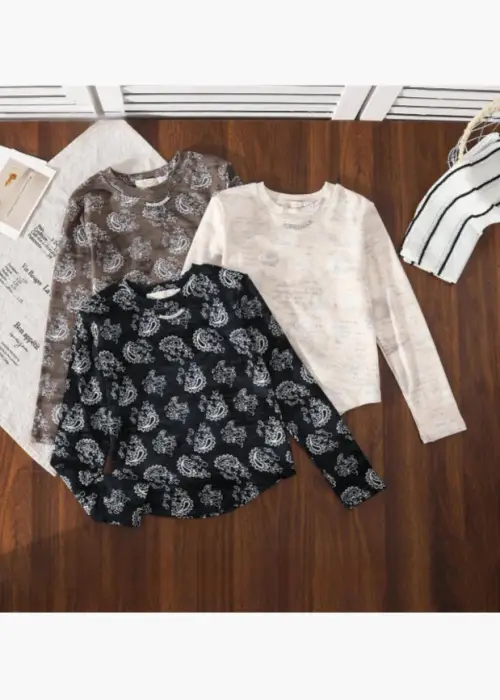 Лонгслив с принтом для девочки (р-р 116-140)