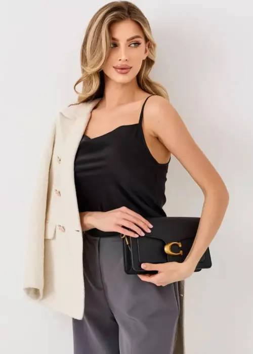 Майка-топ женская шёлковая на бретелях р-р 42-48